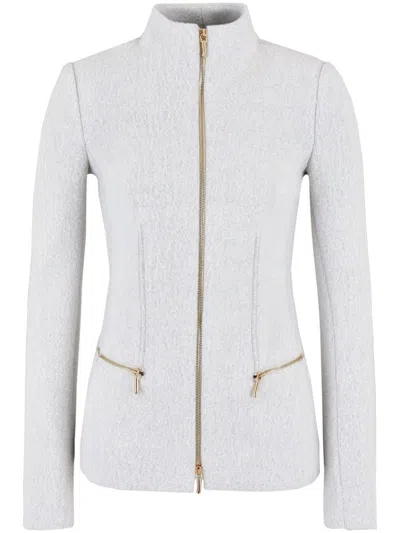 Giorgio Armani Fitted Zip-up Jacket In White