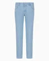 Giorgio Armani Five-pocket, Regular-fit, Stretch Cotton-denim Trousers In Blue