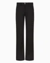 Giorgio Armani Five-pocket, Regular-fit, Virgin-wool Trousers In Black