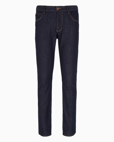 Giorgio Armani Regular-fit Five-pocket Virgin-wool Trousers In Blue