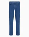 Giorgio Armani Five-pocket, Slim-fit, Stretch Cotton-denim Trousers In Blue