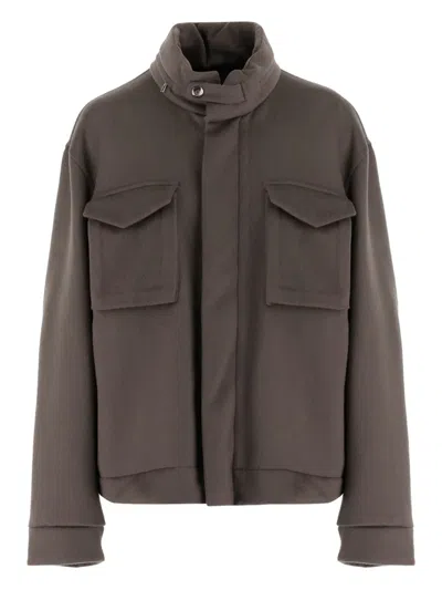 GIORGIO ARMANI FLAP-POCKET CASHMERE-BLEND JACKET