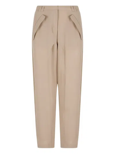 Giorgio Armani Flap-pocket Trousers In Neutral