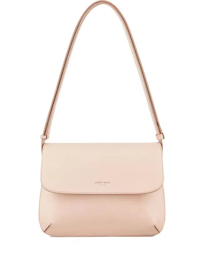 Giorgio Armani Official Store Small Palmellato-leather La Prima Bag In Nude