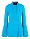 Giorgio Armani Flared-sleeve Fitted Jacket In Blue