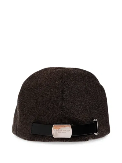 Giorgio Armani Flat Cap In Brown