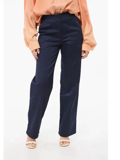 Giorgio Armani Flat-front Trousers In Blue