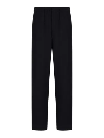 Giorgio Armani Flat Pants In Technical Gaufre` In Black