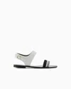 Giorgio Armani Flat Sandals In Leather And Fabric