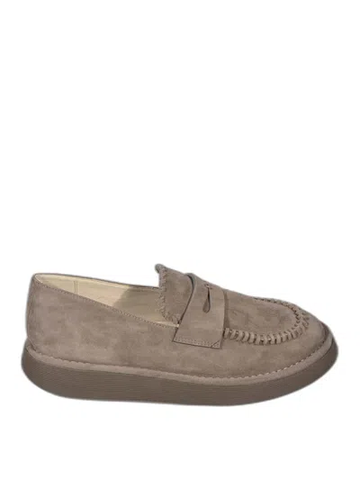 Giorgio Armani Flat Shoes In Gray