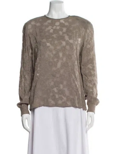Pre-owned Giorgio Armani Floral Print Crew Neck Top