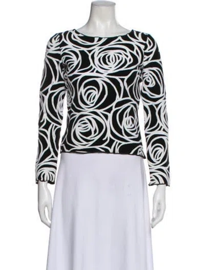 Pre-owned Giorgio Armani Floral Print Crew Neck Top In Multi