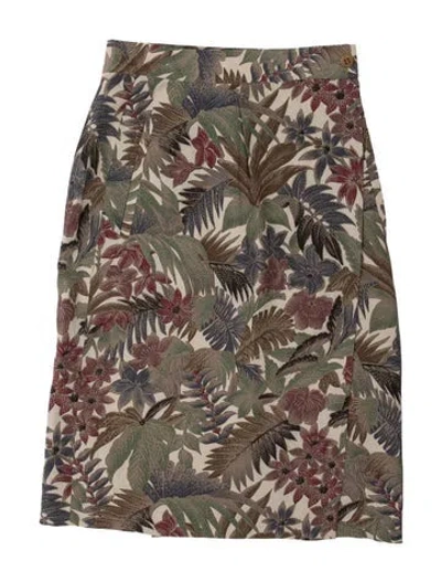 Pre-owned Giorgio Armani Floral Print Midi Length Skirt In Multi
