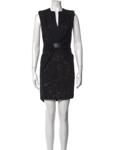 Pre-owned Giorgio Armani Floral Print Mini Dress In Black