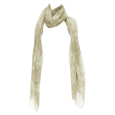Giorgio Armani Floral Print Sheer Scarf In Neutral