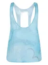 Giorgio Armani Floral-print Tank Top In Blue