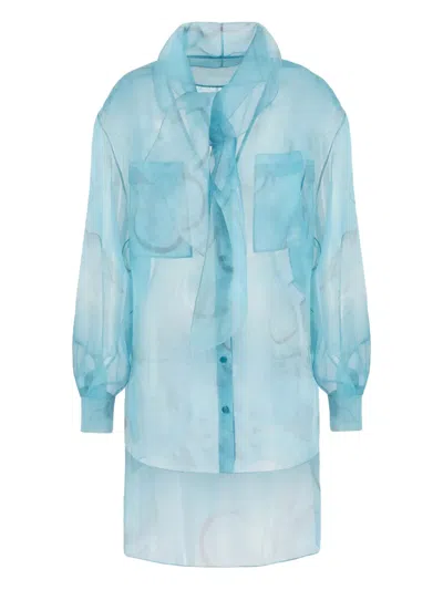 Giorgio Armani Floral-print Silk Shirt In Multi