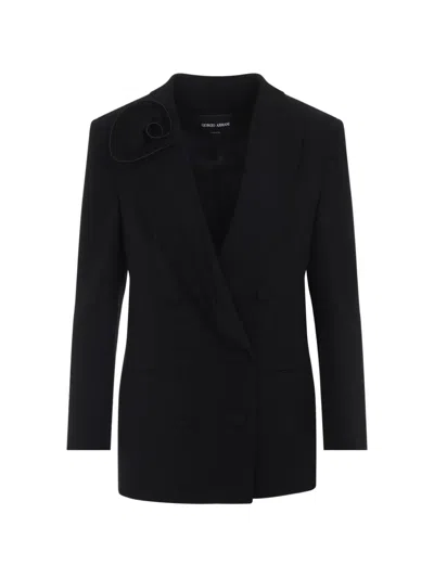 Giorgio Armani Tailored Blazer Button Detailing Long Sleeves In Black