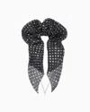 Giorgio Armani Foulard En Organza De Soie Imprimé À Pois In Black