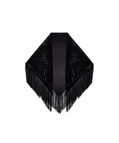 GIORGIO ARMANI FRINGE-DETAIL SHAWL