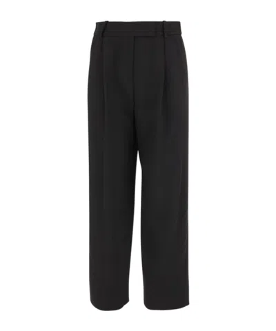 Giorgio Armani Front-pleated Casual Pants In Black
