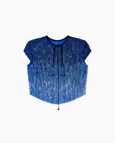 Giorgio Armani Fully Embroidered Short Jacket In Patterned