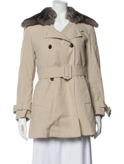 Pre-owned Giorgio Armani Fur Coat In Neutral