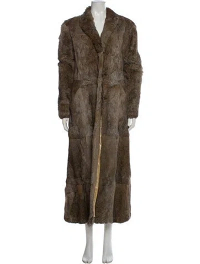 Pre-owned Giorgio Armani Fur Fur Coat In Neutral