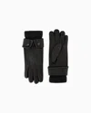 Giorgio Armani Gants En Cuir De Cerf In Black