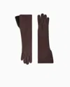 Giorgio Armani Gants Longs En Cuir Avec Doublure En Peau De Mouton In Brown