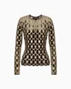 Giorgio Armani Geometric Jacquard Jersey Jumper In Black