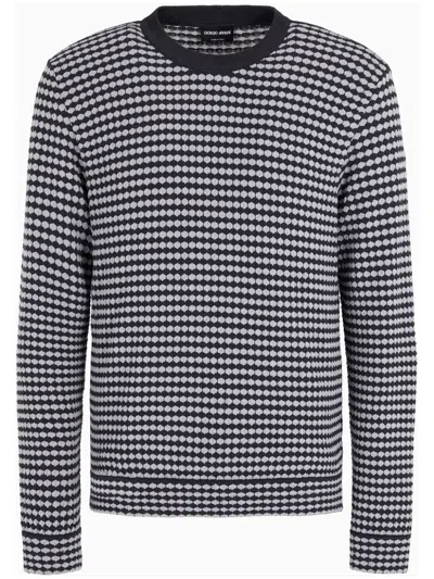 Giorgio Armani Geometric-jacquard Jumper In Black
