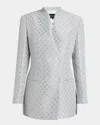 Giorgio Armani Sequin-embellished Blazer In Silver