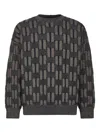 Giorgio Armani Geometric-pattern Crew-neck Sweater In Gray