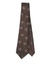 Giorgio Armani Geometric-pattern Silk Tie In Brown