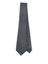 Giorgio Armani Geometric-pattern Silk Tie In Blue