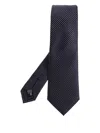 Giorgio Armani Geometric-pattern Silk Tie In Black