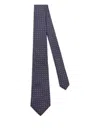 Giorgio Armani Geometric-pattern Silk Tie In Blue