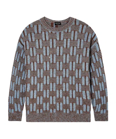 GIORGIO ARMANI GEOMETRIC-PATTERN SWEATER