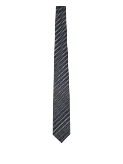 Giorgio Armani Geometric-pattern Tie In Black