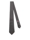 Giorgio Armani Silk Jacquard Tie Monogram Detail In Black