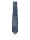 Giorgio Armani Geometric-pattern Tie In Blue