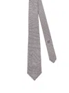 Giorgio Armani Geometric-pattern Tie In Neutral