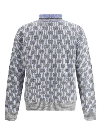 GIORGIO ARMANI GEOMETRIC-PATTERN TURTLENECK SWEATER