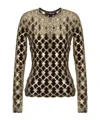 Giorgio Armani Velvet Jersey Jacquard Long-sleeve Top In Brown