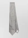 Giorgio Armani Geometric Pointed Tip Necktie In Gray