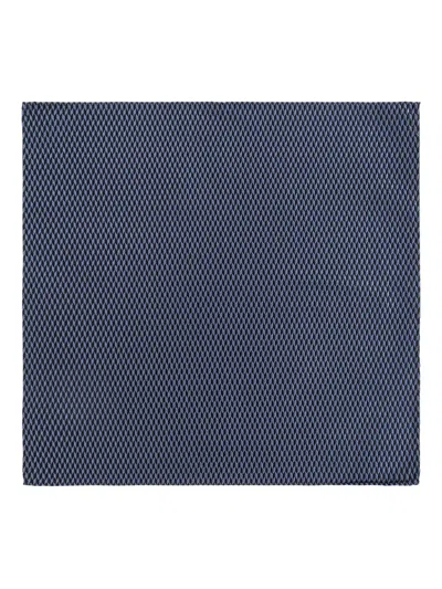 Giorgio Armani Geometric-print Silk Scarf In Blue