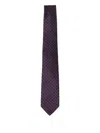 Giorgio Armani Geometric-print Silk Tie In Purple