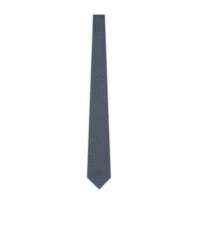 Giorgio Armani Geometric Print Tie In Blue