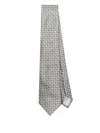 Giorgio Armani Geometric-print Tie In Grau